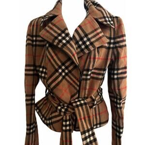 Vintage Georgiou Wool Plaid Belted Jacket Small